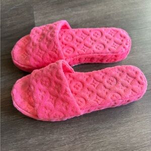 Hot Pink LV Slides